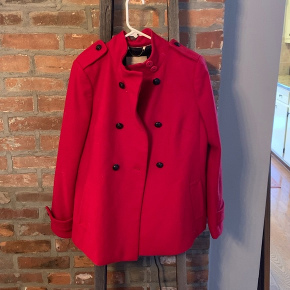 Coats | Banana Republic Red Wool Coat 